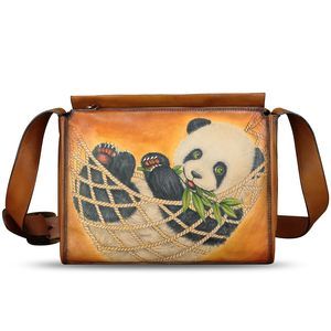 Elegant Genuine Textured Crossbody Satchel For Hand Painted Textured Handmade